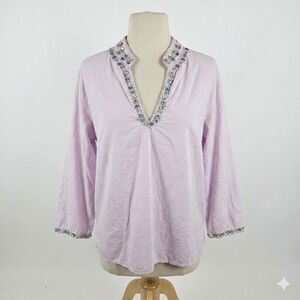 For The Republic Women's Top Embroidery/Bling Boho Festival Peasant Cottagecore